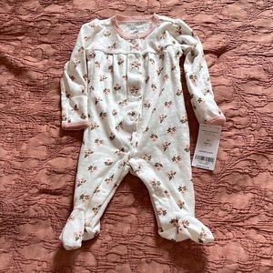 Carters floral newborn footed onesie